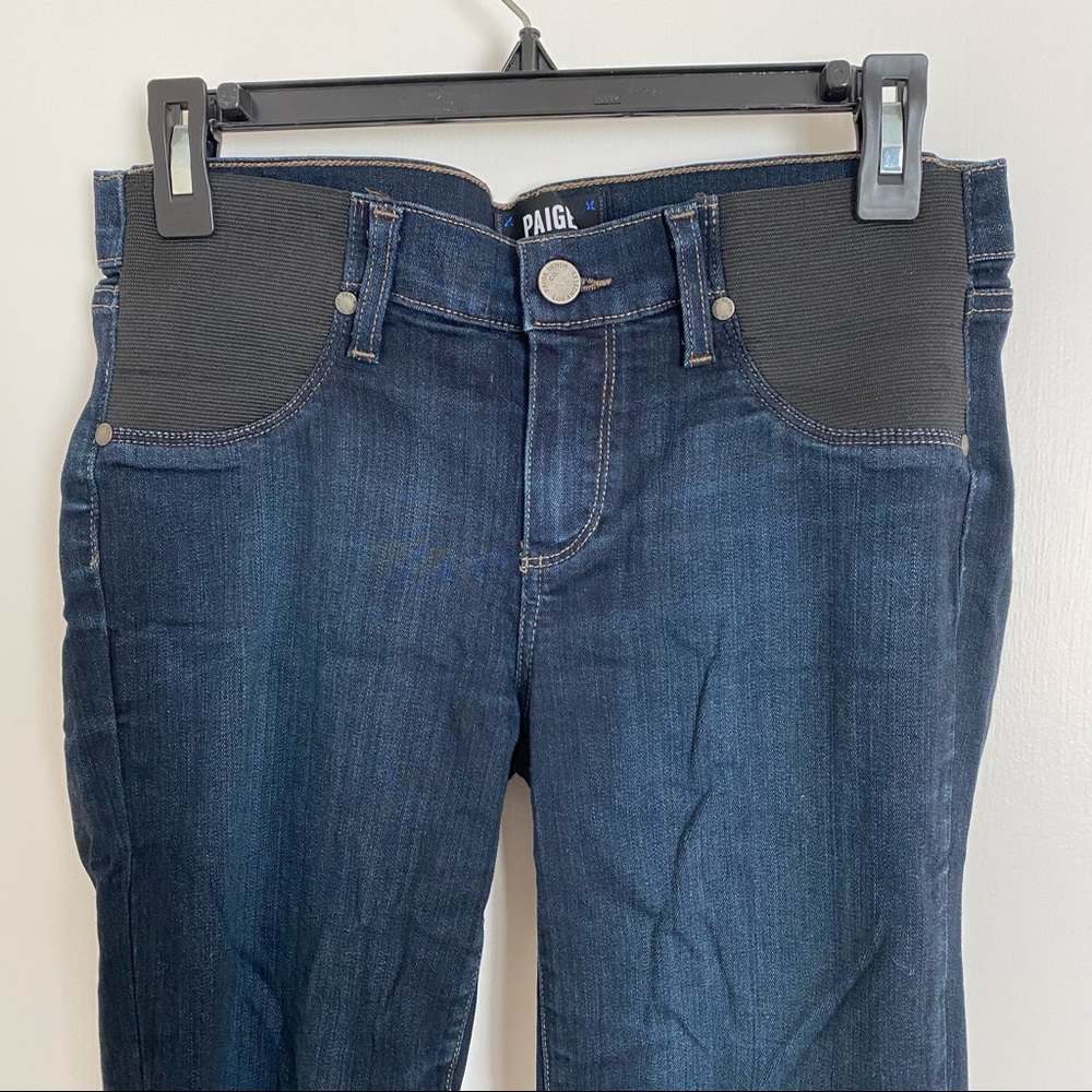 paige maternity dark wash denim / sz 27